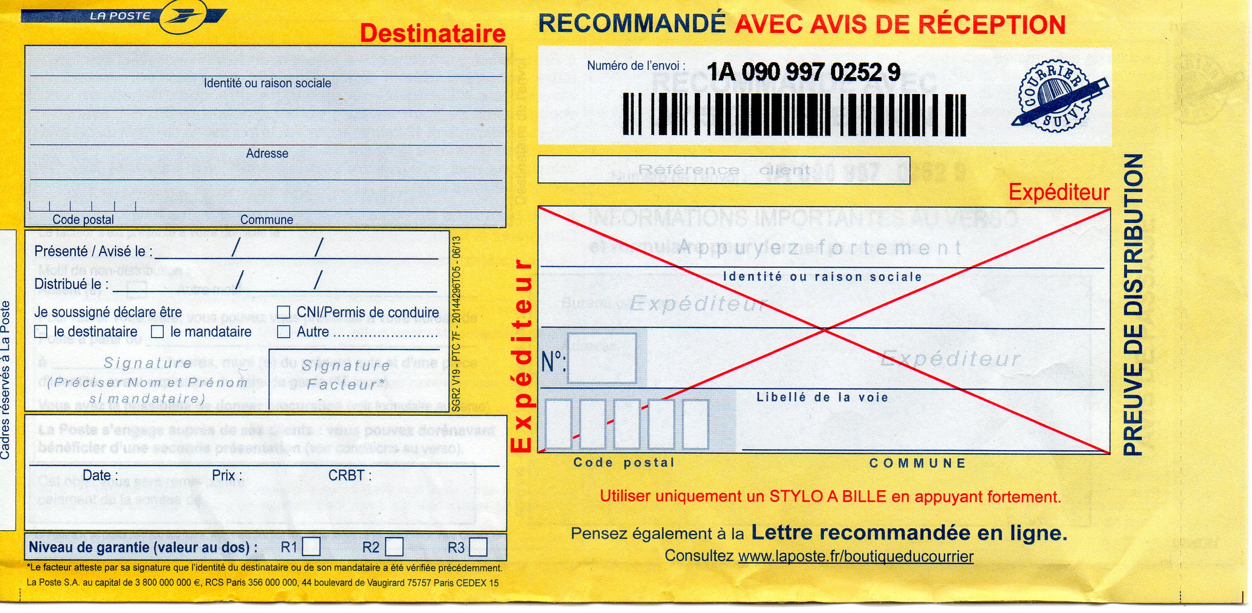 LRAR Expert comptable